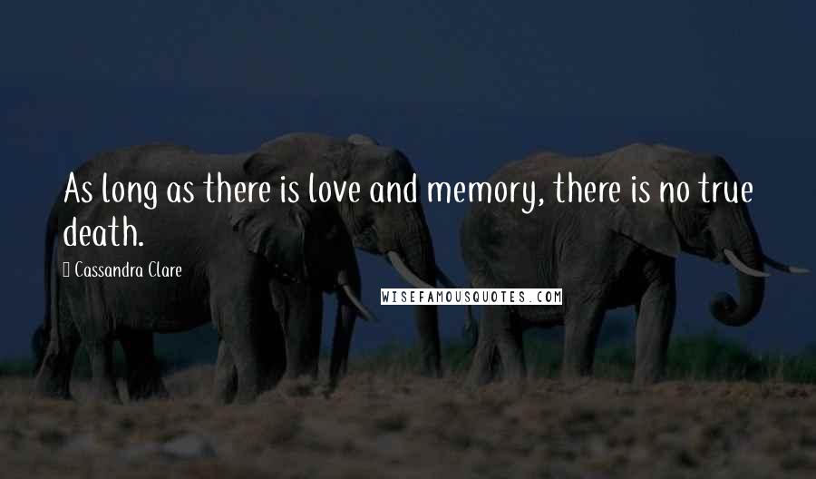 Cassandra Clare Quotes: As long as there is love and memory, there is no true death.