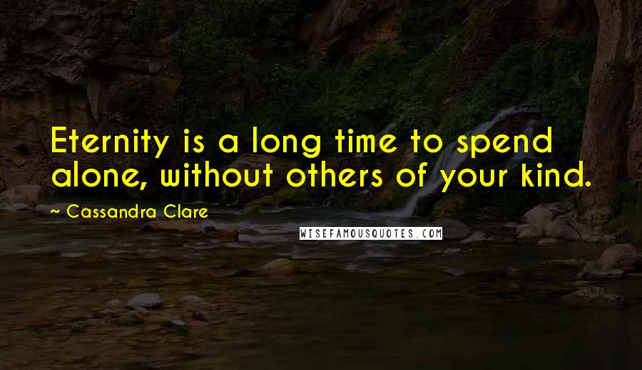 Cassandra Clare Quotes: Eternity is a long time to spend alone, without others of your kind.