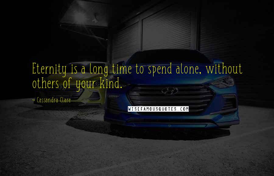 Cassandra Clare Quotes: Eternity is a long time to spend alone, without others of your kind.