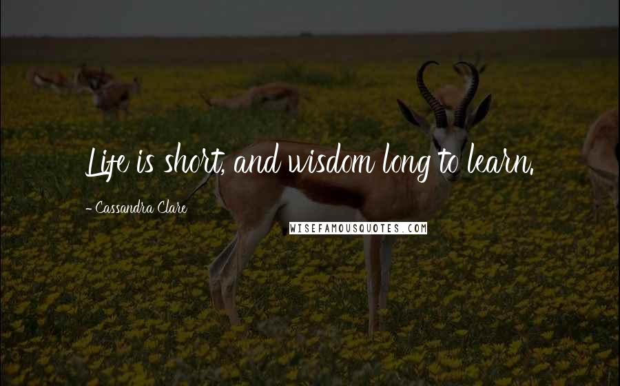 Cassandra Clare Quotes: Life is short, and wisdom long to learn.