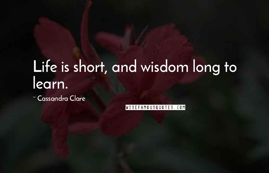 Cassandra Clare Quotes: Life is short, and wisdom long to learn.