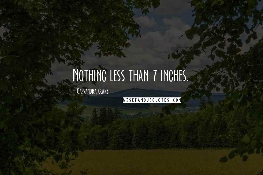 Cassandra Clare Quotes: Nothing less than 7 inches.