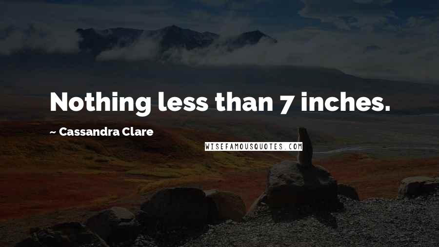 Cassandra Clare Quotes: Nothing less than 7 inches.