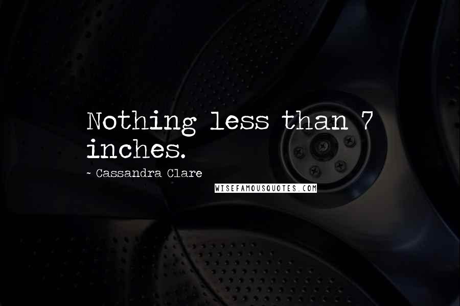 Cassandra Clare Quotes: Nothing less than 7 inches.