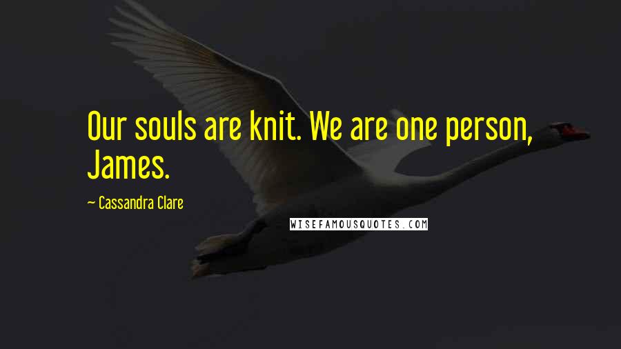 Cassandra Clare Quotes: Our souls are knit. We are one person, James.