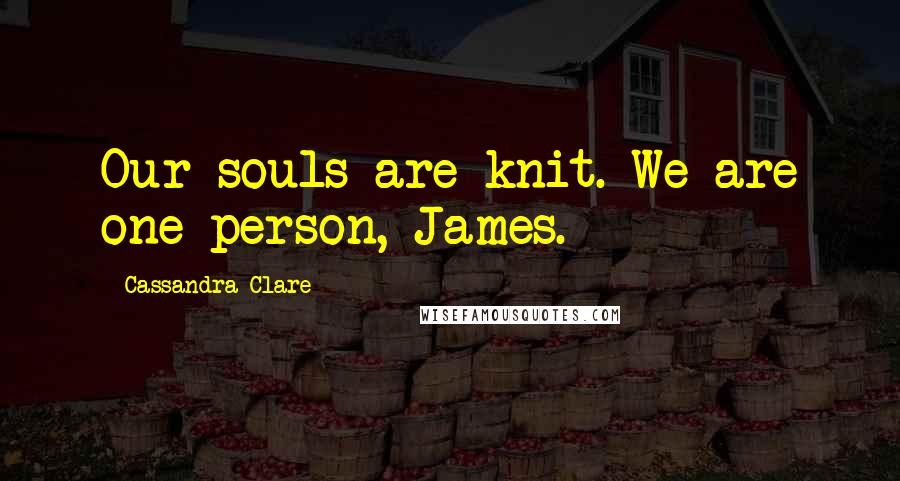 Cassandra Clare Quotes: Our souls are knit. We are one person, James.