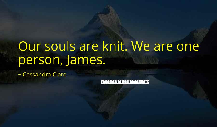 Cassandra Clare Quotes: Our souls are knit. We are one person, James.