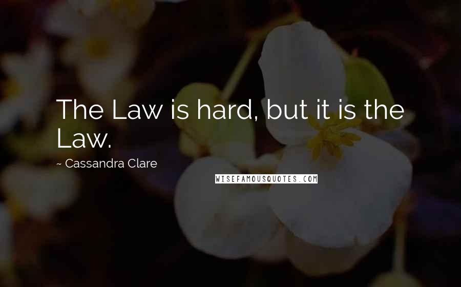 Cassandra Clare Quotes: The Law is hard, but it is the Law.