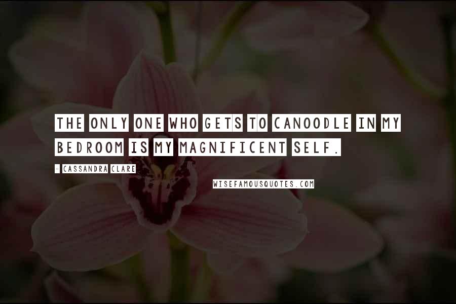 Cassandra Clare Quotes: The only one who gets to canoodle in my bedroom is my magnificent self.