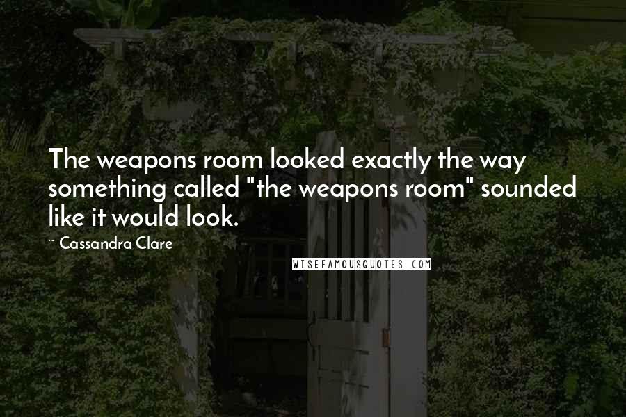 Cassandra Clare Quotes: The weapons room looked exactly the way something called "the weapons room" sounded like it would look.