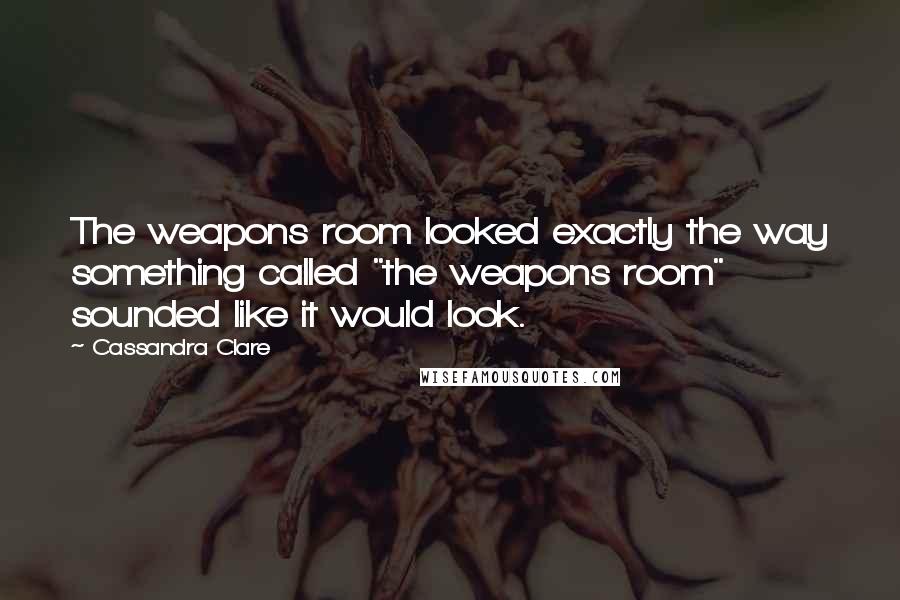 Cassandra Clare Quotes: The weapons room looked exactly the way something called "the weapons room" sounded like it would look.