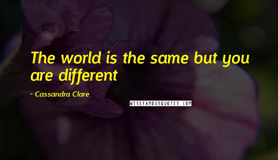 Cassandra Clare Quotes: The world is the same but you are different