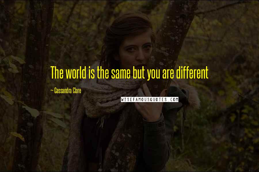 Cassandra Clare Quotes: The world is the same but you are different