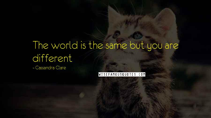 Cassandra Clare Quotes: The world is the same but you are different