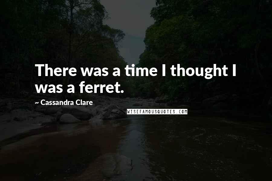 Cassandra Clare Quotes: There was a time I thought I was a ferret.