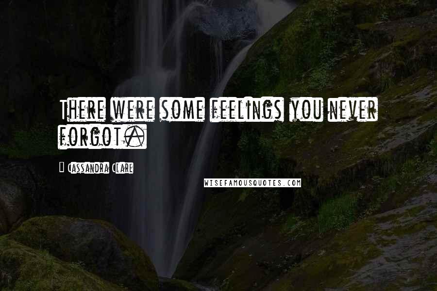 Cassandra Clare Quotes: There were some feelings you never forgot.