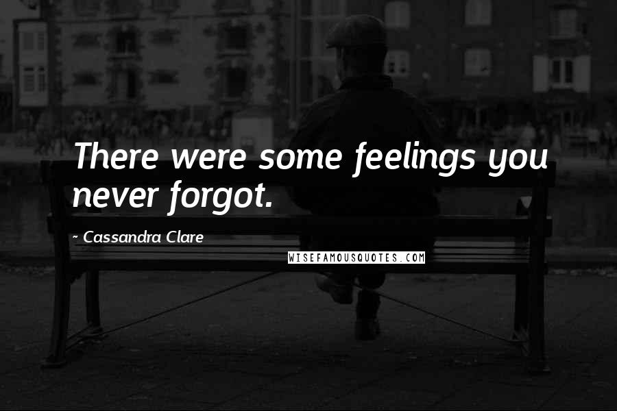 Cassandra Clare Quotes: There were some feelings you never forgot.