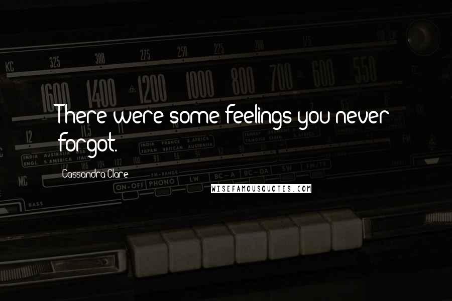 Cassandra Clare Quotes: There were some feelings you never forgot.