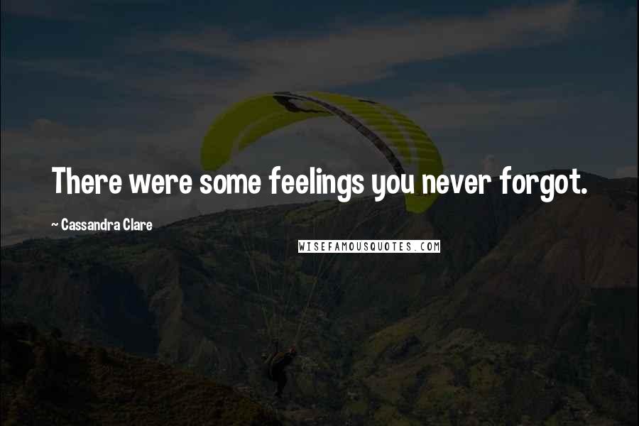 Cassandra Clare Quotes: There were some feelings you never forgot.