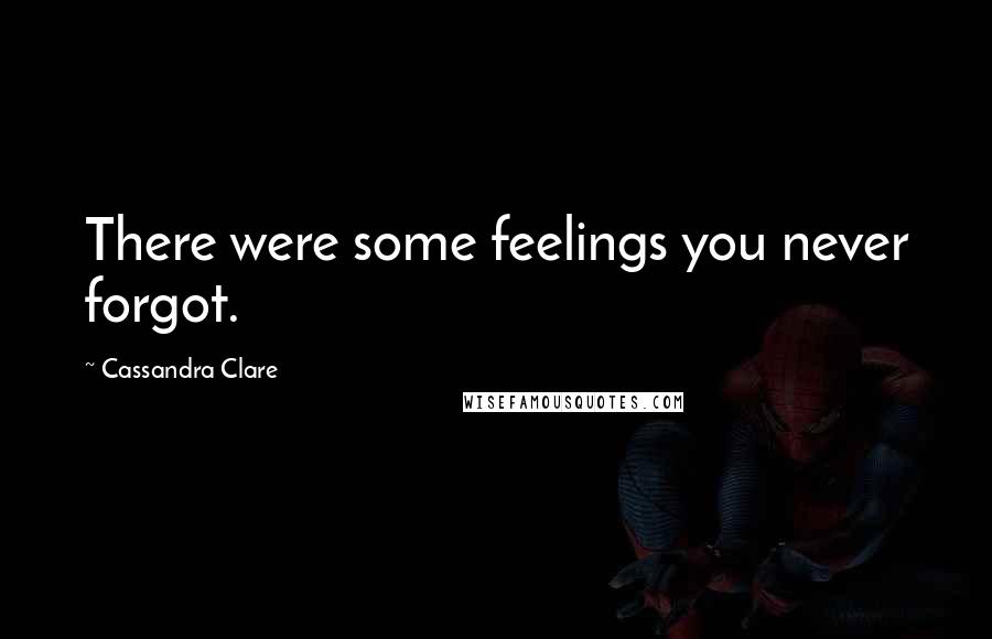 Cassandra Clare Quotes: There were some feelings you never forgot.