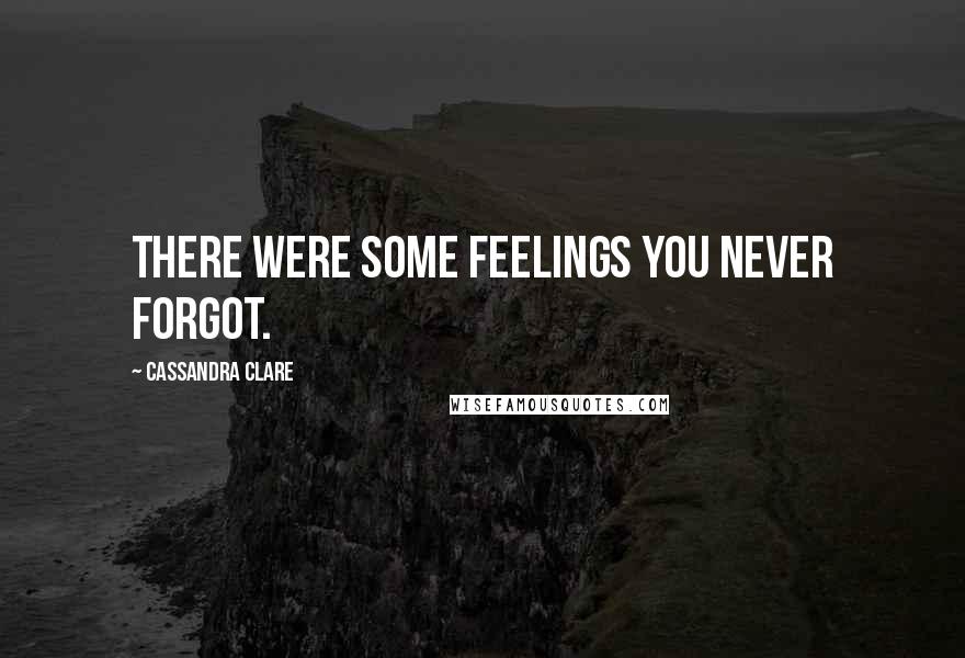 Cassandra Clare Quotes: There were some feelings you never forgot.