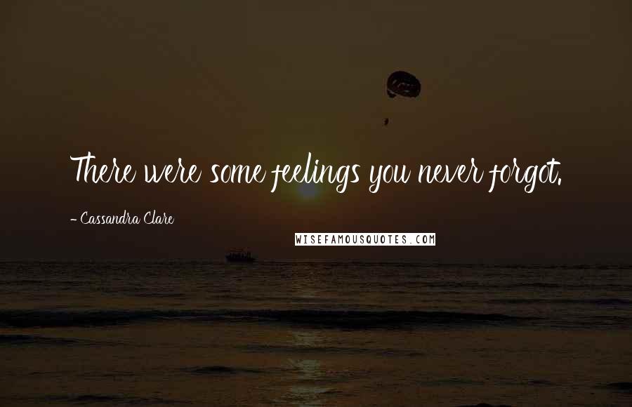 Cassandra Clare Quotes: There were some feelings you never forgot.