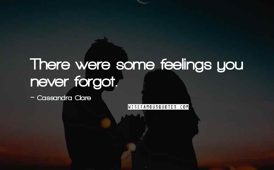 Cassandra Clare Quotes: There were some feelings you never forgot.