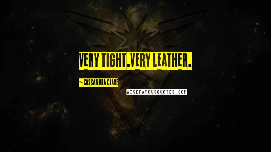 Cassandra Clare Quotes: Very tight.Very leather.