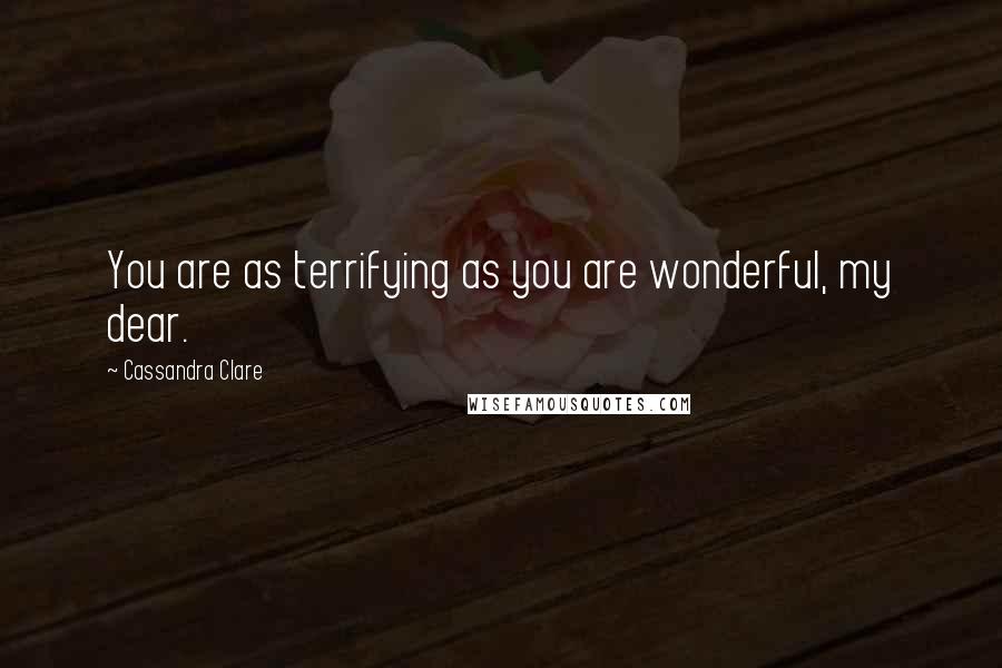 Cassandra Clare Quotes: You are as terrifying as you are wonderful, my dear.