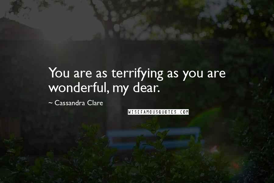 Cassandra Clare Quotes: You are as terrifying as you are wonderful, my dear.