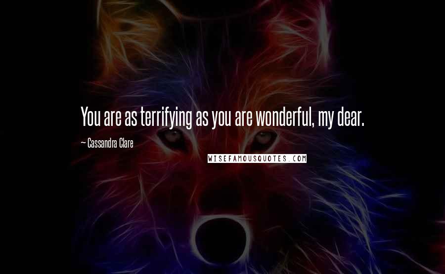 Cassandra Clare Quotes: You are as terrifying as you are wonderful, my dear.