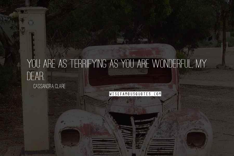 Cassandra Clare Quotes: You are as terrifying as you are wonderful, my dear.
