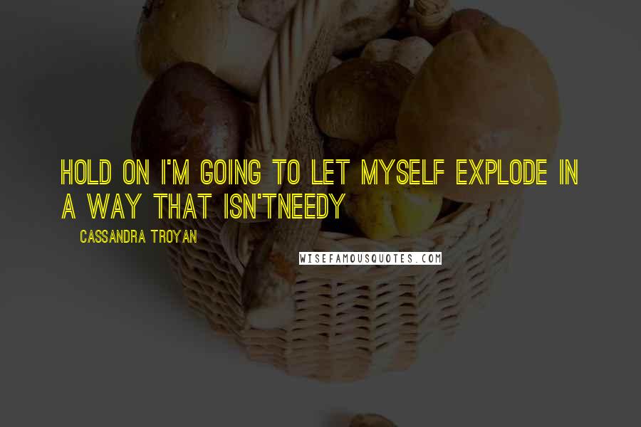 Cassandra Troyan Quotes: HOLD ON I'm going to let myself explode in a way that isn'tneedy