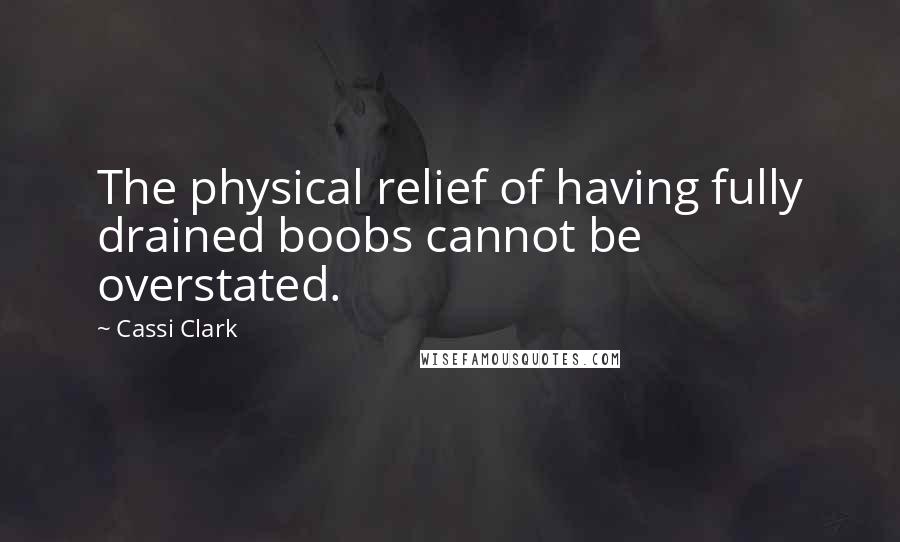 Cassi Clark Quotes: The physical relief of having fully drained boobs cannot be overstated.