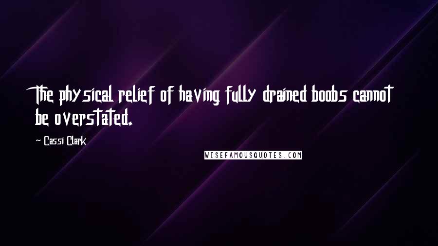 Cassi Clark Quotes: The physical relief of having fully drained boobs cannot be overstated.