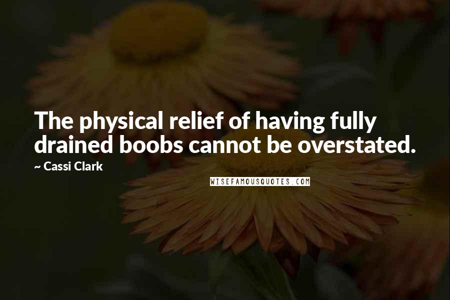 Cassi Clark Quotes: The physical relief of having fully drained boobs cannot be overstated.