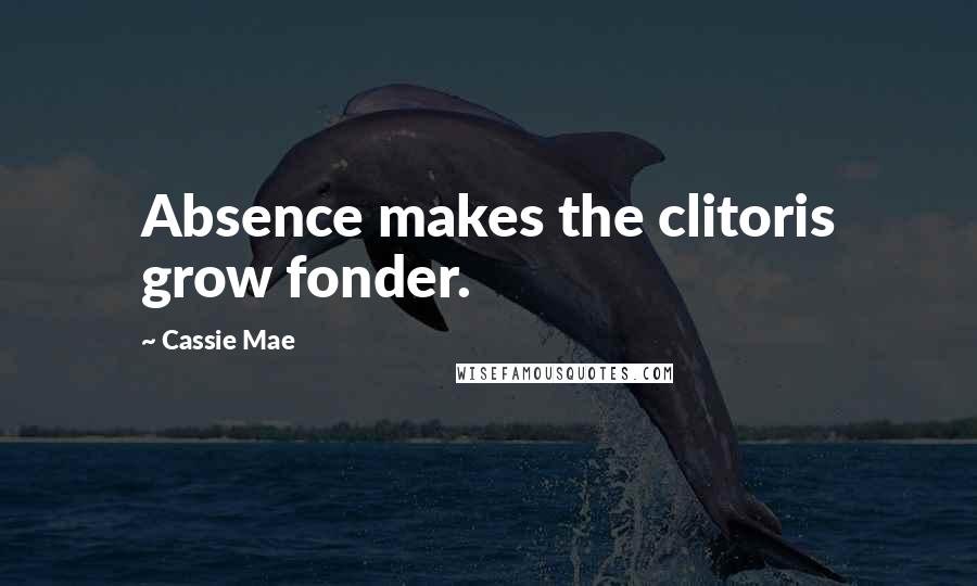 Cassie Mae Quotes: Absence makes the clitoris grow fonder.