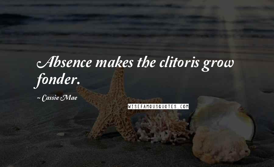 Cassie Mae Quotes: Absence makes the clitoris grow fonder.