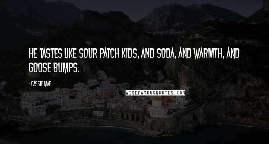 Cassie Mae Quotes: He tastes like sour patch kids, and soda, and warmth, and goose bumps.