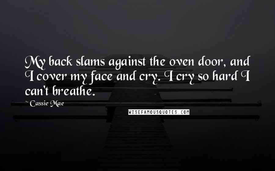 Cassie Mae Quotes: My back slams against the oven door, and I cover my face and cry. I cry so hard I can't breathe.