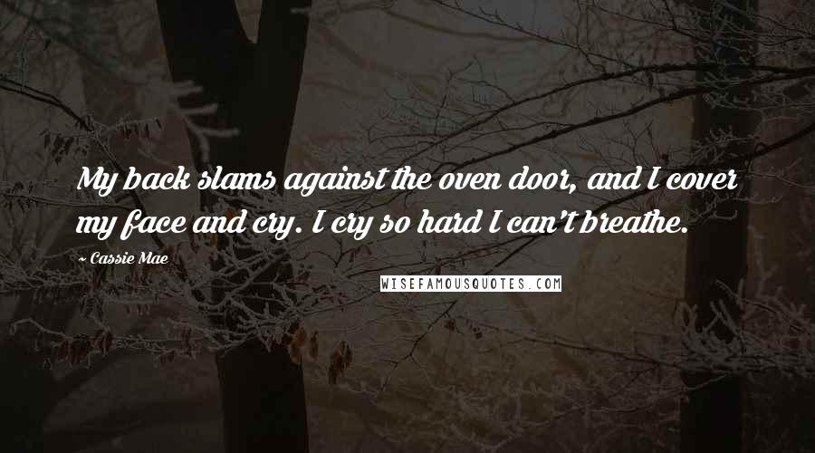 Cassie Mae Quotes: My back slams against the oven door, and I cover my face and cry. I cry so hard I can't breathe.