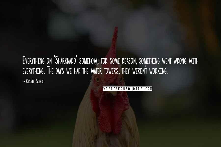 Cassie Scerbo Quotes: Everything on 'Sharknado' somehow, for some reason, something went wrong with everything. The days we had the water towers, they weren't working.