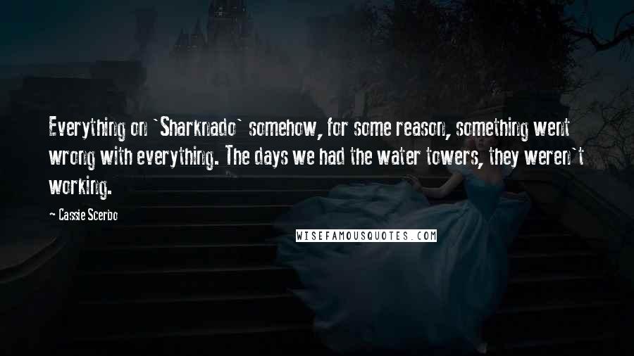 Cassie Scerbo Quotes: Everything on 'Sharknado' somehow, for some reason, something went wrong with everything. The days we had the water towers, they weren't working.