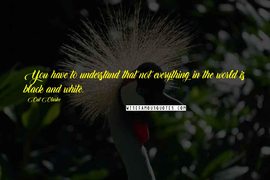 Cat Clarke Quotes: You have to understand that not everything in the world is black and white.