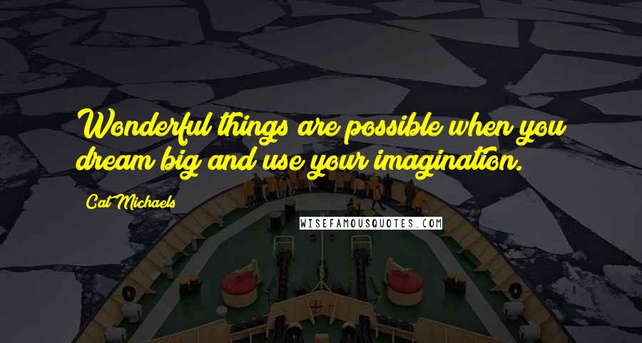 Cat Michaels Quotes: Wonderful things are possible when you dream big and use your imagination.