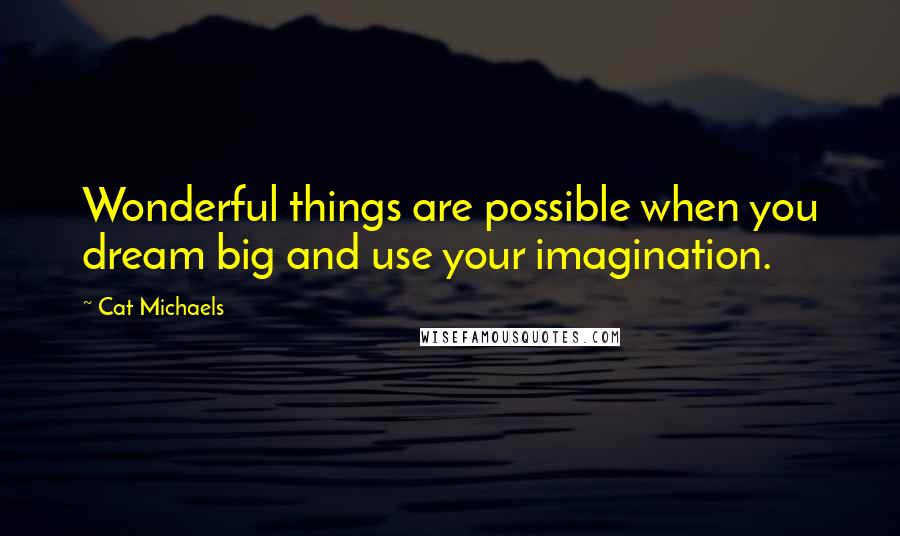 Cat Michaels Quotes: Wonderful things are possible when you dream big and use your imagination.