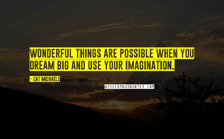 Cat Michaels Quotes: Wonderful things are possible when you dream big and use your imagination.