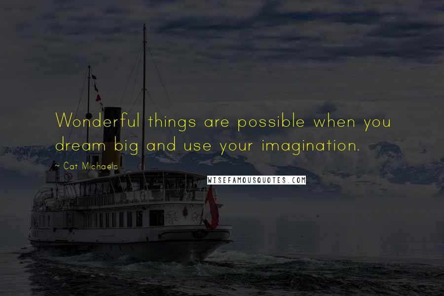 Cat Michaels Quotes: Wonderful things are possible when you dream big and use your imagination.