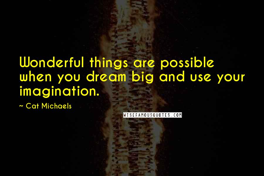 Cat Michaels Quotes: Wonderful things are possible when you dream big and use your imagination.