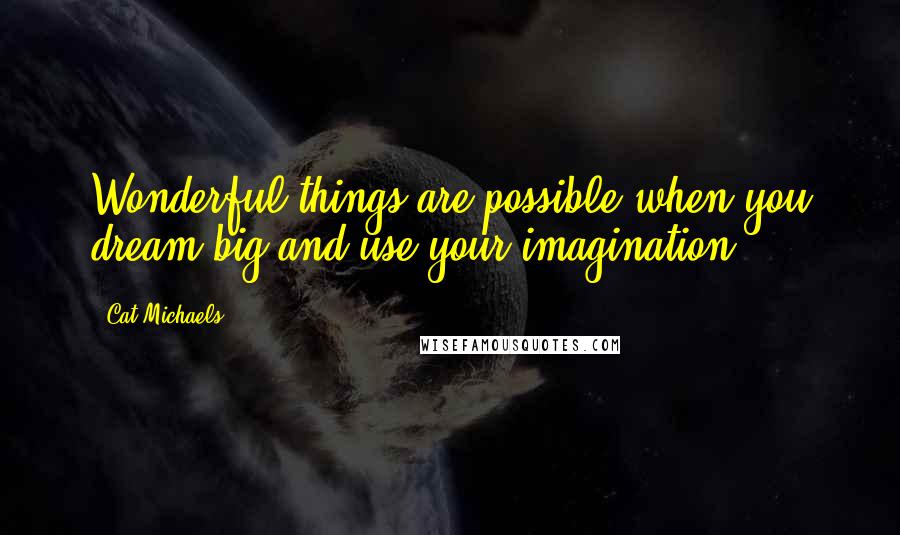 Cat Michaels Quotes: Wonderful things are possible when you dream big and use your imagination.